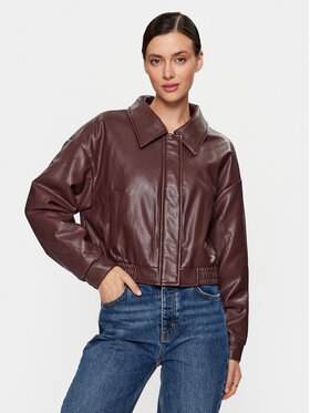 Glamorous Glamorous Bunda z imitácie kože CK6230 Hnedá Regular Fit
