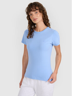 4F 4F T-Shirt 4FWMM00TTSHF2255-32S Modrá Slim Fit