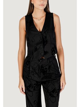 Desigual Desigual Kamizelka garniturowa CHAQ_FLOCK Czarny Casual Fit