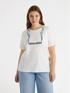 Fiorella Rubino Fiorella Rubino T-Shirt G039L008635N011 Biały Regular Fit