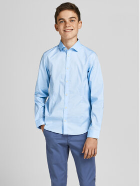 Jack&Jones Junior Jack&Jones Junior Marškiniai Parma 12151620 Žydra Regular Fit