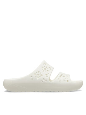 Crocs Crocs Παντόφλες Classic Floral Cutout Sandal 210966 Λευκό