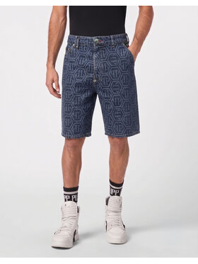 PHILIPP PLEIN PHILIPP PLEIN Džínové šortky 31793 Modrá Loose Fit