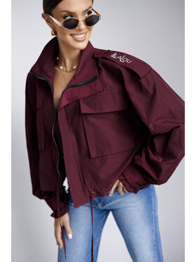 LilaLou LilaLou Kurtka bomber Lilka Bordowy Regular Fit