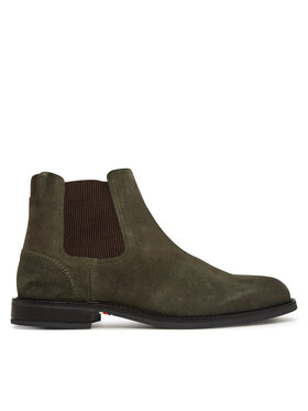 Tommy Hilfiger Tommy Hilfiger Sztyblety Corporate Dressy Suede Chelsea FM0FM05953 Khaki