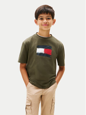 Tommy Hilfiger Tommy Hilfiger Tričko Flag Archive KB0KB10111 Zelená Regular Fit