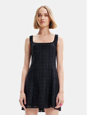 Desigual Desigual Letné šaty 23SWVW02 Čierna Slim Fit