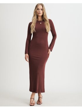 Le Songe Le Songe Sukienka codzienna MILA Brązowy Basic Fit