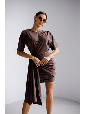 LilaLou LilaLou Úpletové šaty Linda Hnědá Slim Fit
