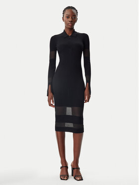 Patrizia Pepe Patrizia Pepe Úpletové šaty 8A1420/K078-K103 Černá Slim Fit