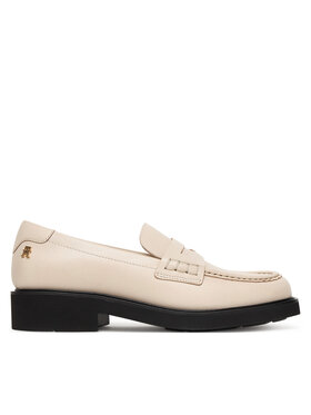 Tommy Hilfiger Tommy Hilfiger Loafersy Elettra Penny Leather FW0FW09360 Écru