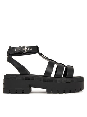 Tommy Jeans Tommy Jeans Sandalen Tjw Fisherman Leather Max Sandal EN0EN02943 Schwarz