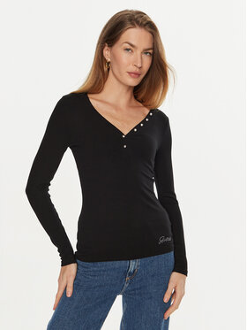 Guess Guess Блуза Kyla W4BP51 KBCO2 Черен Regular Fit