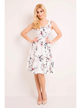 Awama Awama Koktejlové šaty L038 Écru Basic Fit
