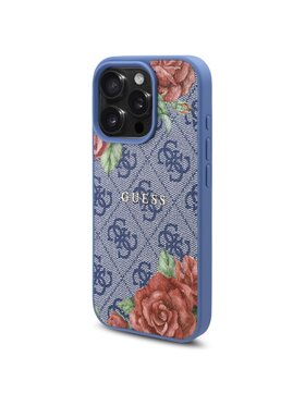 Guess Guess Etui na telefon 4G Flowers Print MagSafe Niebieski