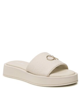 Calvin Klein Calvin Klein Šľapky Dress Flatform W/Hw - Jq HW0HW01488 Béžová