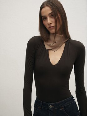 Le Collet Le Collet Body NANCY Brązowy Slim Fit