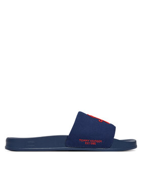 Tommy Hilfiger Tommy Hilfiger Šľapky Logo Embroidery Canvas FM0FM05858 Tmavomodrá