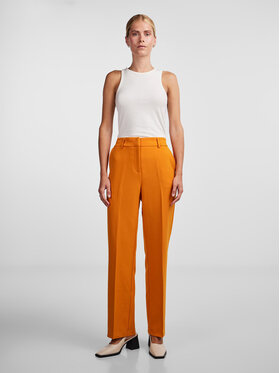 YAS YAS Hlače iz tkanine 26030744 Oranžna Regular Fit