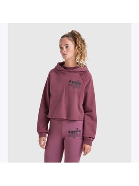Diadora Diadora Bluza L. HOODIE CROP MANIFESTO Fioletowy Regular Fit