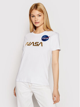 Alpha Industries Alpha Industries T-krekls Nasa Pm 198053 Balts Regular Fit