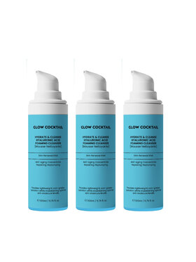 Glow Cocktail Glow Cocktail 3 x Nawilżająco-oczyszczający żel z kwasem hialuronowym 200 ml Zestaw do pielęgnacji skóry
