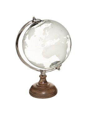 MIAhome MIAhome Globus dekoracyjny szklany WERELD Srebrny
