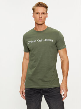 Calvin Klein Jeans Calvin Klein Jeans Tričko J30J322344 Zelená Slim Fit