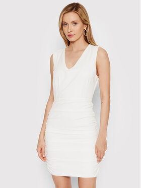 DeeZee DeeZee Коктейлна рокля Enternity PLY033 Бял Slim Fit