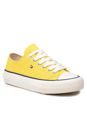 Tommy Hilfiger Tommy Hilfiger Sneakers aus Stoff Low Cut Lace-Up Sneaker T3A4-32118-0890 S Gelb