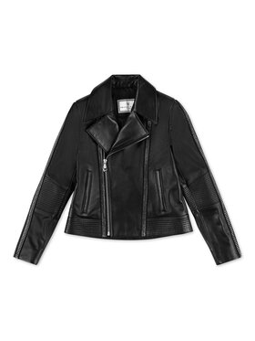 PHILIPP PLEIN PHILIPP PLEIN Kožená bunda 4409 Černá Basic Fit