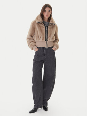 PINKO PINKO Кожено палто 105399 A2PI Бежов Regular Fit