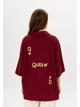 Mirons Mirons Polo Soft Bordowy Oversize