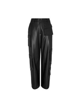 La Mania La Mania Kalhoty z materiálu GRACE BLACK Černá Classic Fit