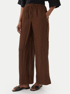 Tommy Hilfiger Tommy Hilfiger Текстилни панталони WW0WW48970 Тъмнокафяв Wide Leg