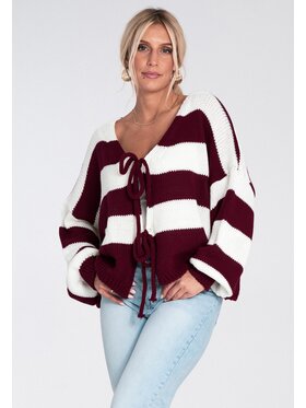 FIGL FIGL Sveter M1244 Bordová Regular Fit