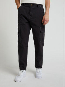 Lee Lee Spodnie materiałowe CARGO PANT WASHED Czarny Regular Fit