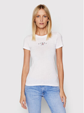Tommy Jeans Tommy Jeans Тишърт Essential Logo DW0DW11927 Бял Skinny Fit