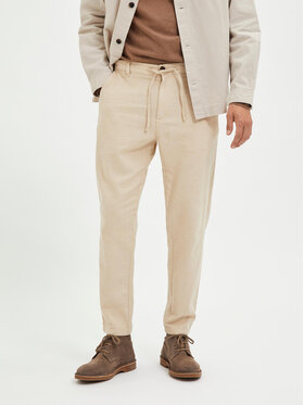 Selected Homme Selected Homme Chinosy 16087636 Beżowy Slim Tapered Fit