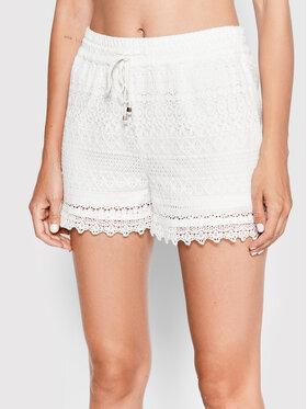 Vero Moda Vero Moda Szorty materiałowe Honey 10190155 Biały Regular Fit