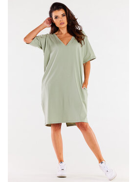 Infinite You Infinite You Sukienka letnia M303 Zielony jasny Basic Fit