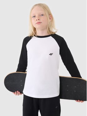 4F 4F Longsleeve 4FJWSS25TLONM420-10S Bianco Regular Fit