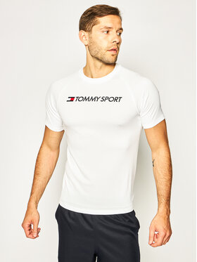 Tommy Sport Tommy Sport T-Shirt Trainning Mesh Logo S20S200357 Biały Regular Fit