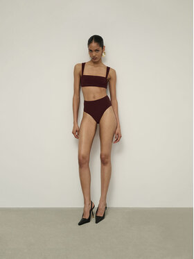 La Mania La Mania Top VALENTINA Bordowy Classic Fit