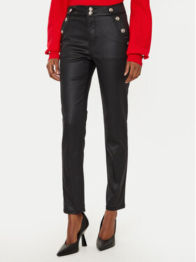 Morgan Morgan Spodnie z imitacji skóry 242-PARTY Czarny Slim Fit