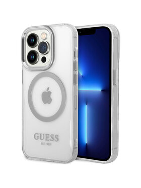 Guess Guess Etui na telefon Outline MagSafe Srebrny