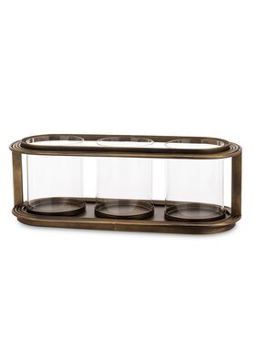 MIAhome MIAhome Świecznik z 3 lampkami SIBONA 17X49X19 cm Złoty
