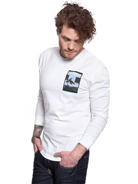 Lee Lee T-Shirt LS GRAPHIC CREW Biały Regular Fit