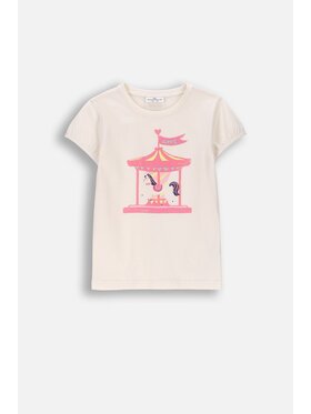 Coccodrillo Coccodrillo T-Shirt WC6143207FGK-003 Kremowy Regular Fit