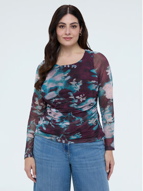 Fiorella Rubino Fiorella Rubino Bluzka G07NL009053N0Z6 Bordowy Slim Fit